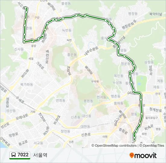 7022 버스 노선 지도