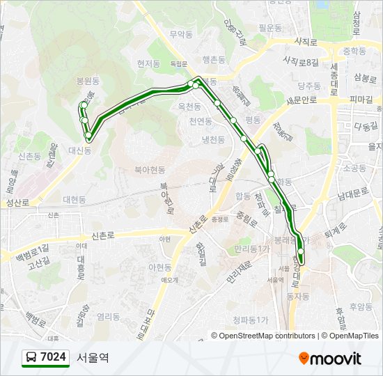 7024 Bus Line Map