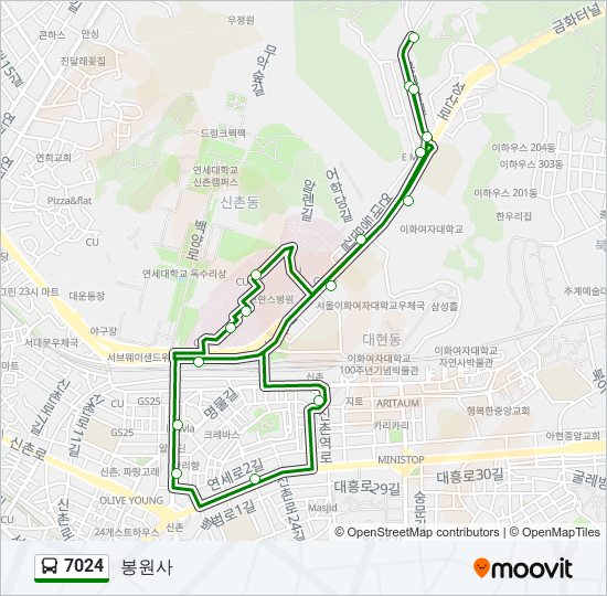 7024 bus Line Map