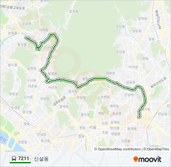 7211 버스 노선 지도