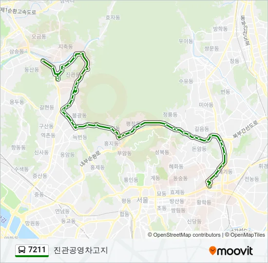 7211 버스 노선 지도