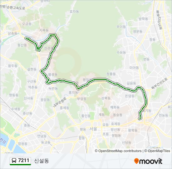 7211 bus Line Map