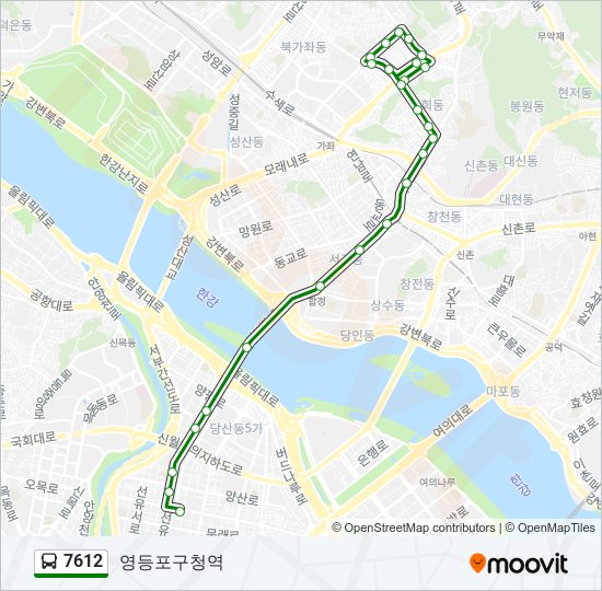 7612 버스 노선 지도