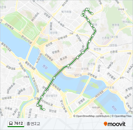 7612 버스 노선 지도