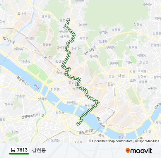 7613 bus Line Map