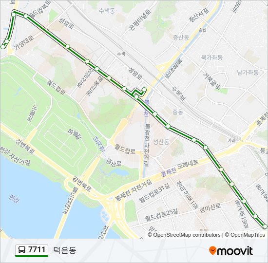 7711 bus Line Map