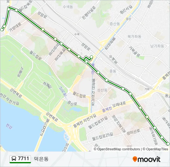 7711 버스 노선 지도