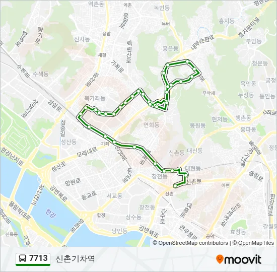7713 Bus Line Map