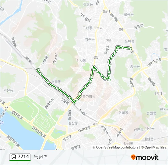 7714 버스 노선 지도