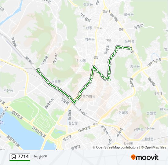 7714 bus Line Map