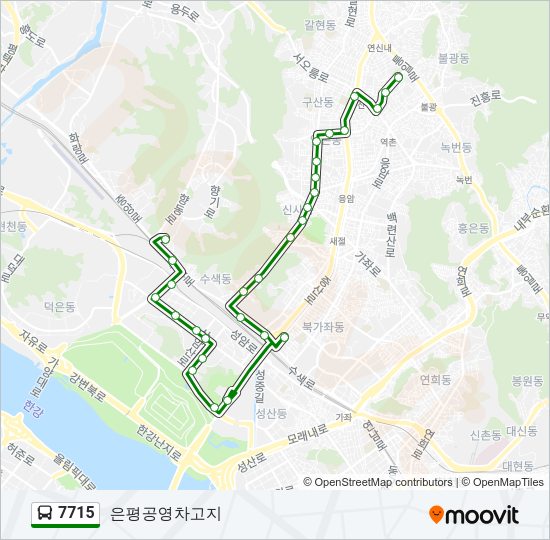 7715 버스 노선 지도