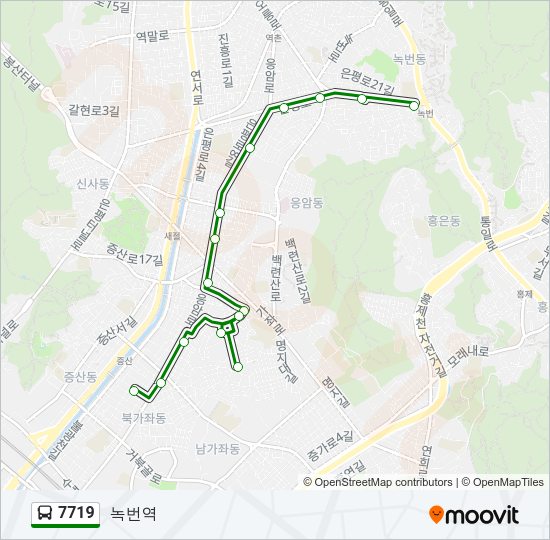 7719 버스 노선 지도