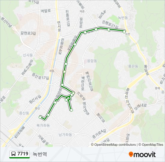 7719 bus Line Map