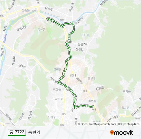 7722 버스 노선 지도