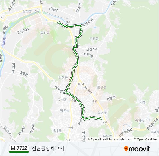 7722 버스 노선 지도
