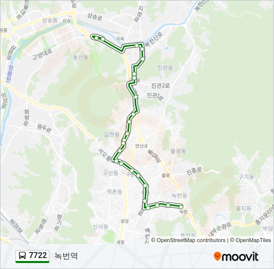 7722 bus Line Map