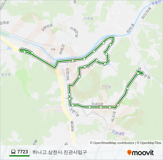 7723 버스 노선 지도