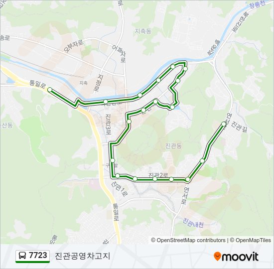 7723 버스 노선 지도