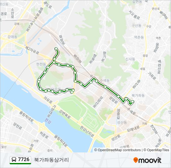 7726 버스 노선 지도
