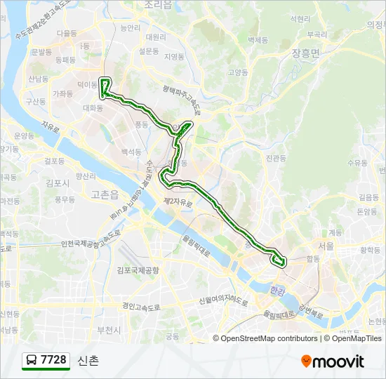 7728 버스 노선 지도