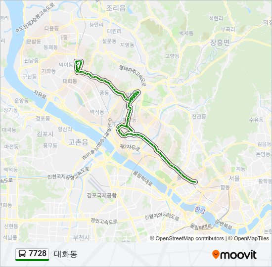 7728 bus Line Map