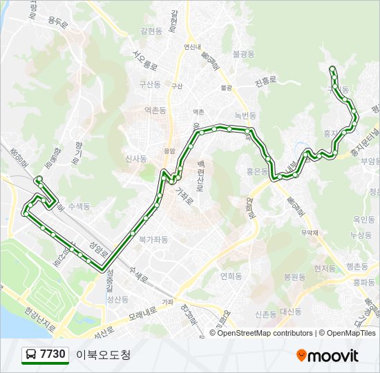 7730 버스 노선 지도