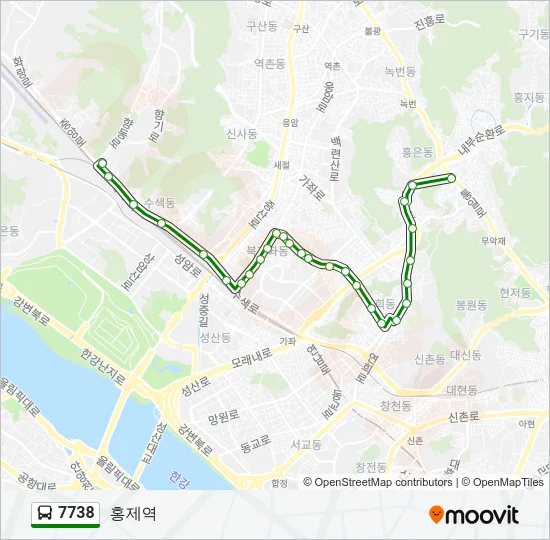 7738 버스 노선 지도
