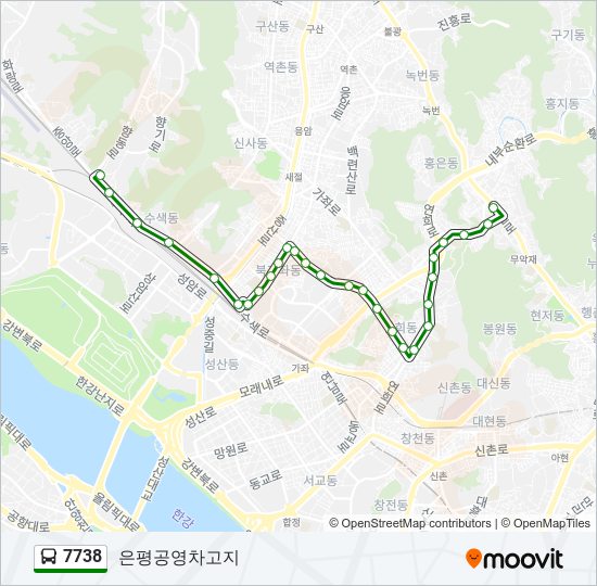 7738 버스 노선 지도
