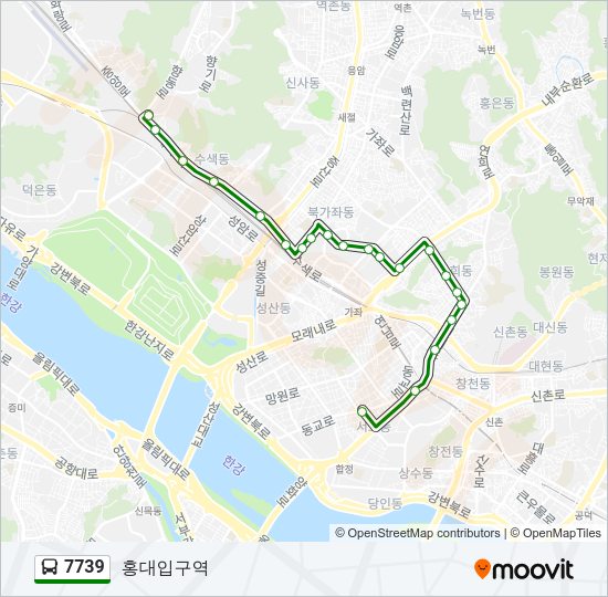 7739 버스 노선 지도