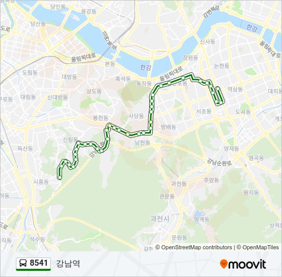 8541 bus Line Map