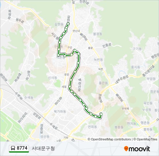 8774 버스 노선 지도