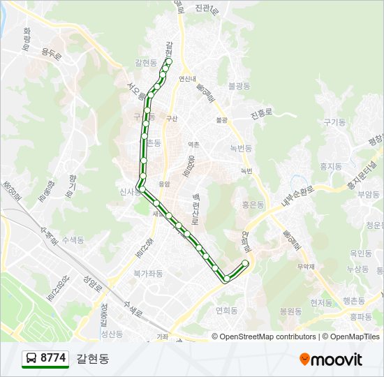 8774 bus Line Map