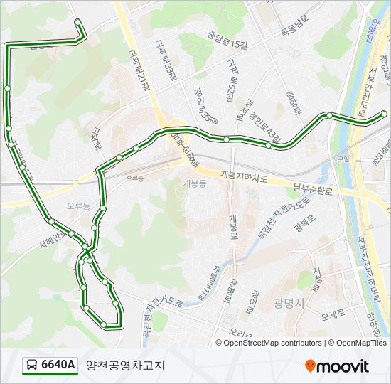 6640A 버스 노선 지도