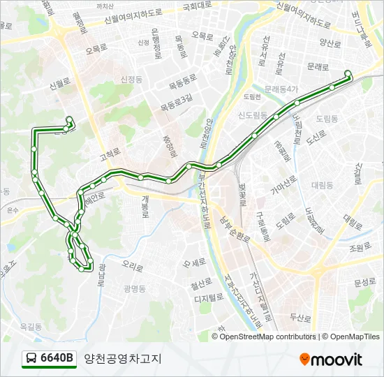 6640B 버스 노선 지도