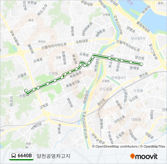 6640B 버스 노선 지도