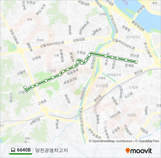 6640B 버스 노선 지도