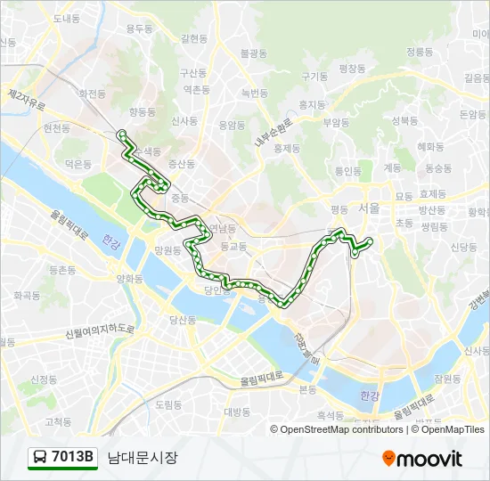 7013B Bus Line Map
