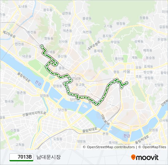7013B bus Line Map