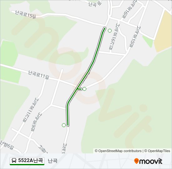 5522A난곡 버스 노선 지도