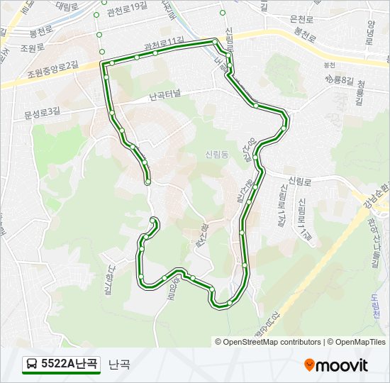 5522A난곡 버스 노선 지도