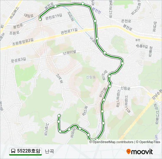 5522B호암 버스 노선 지도