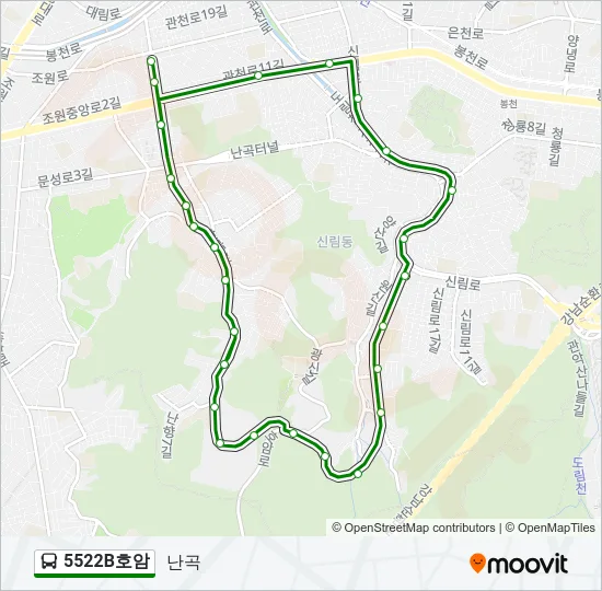 5522B호암 버스 노선 지도