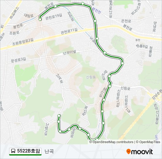 5522B호암 bus Line Map
