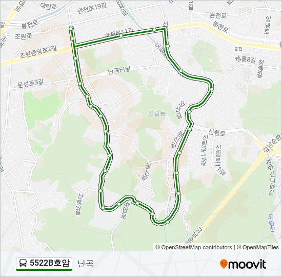 5522B호암 bus Line Map