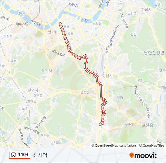 9404 버스 노선 지도