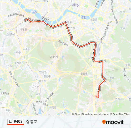9408 버스 노선 지도