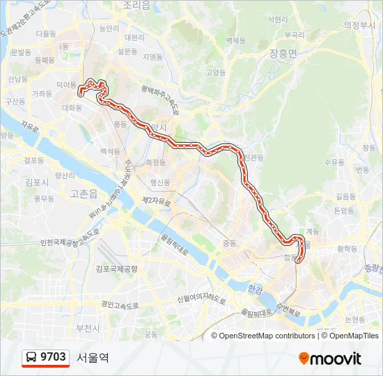 9703 버스 노선 지도