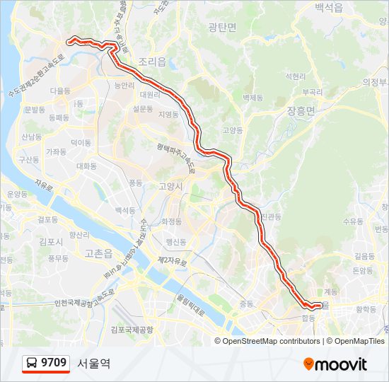 9709 bus Line Map