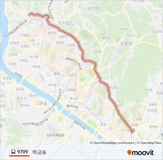 9709 bus Line Map