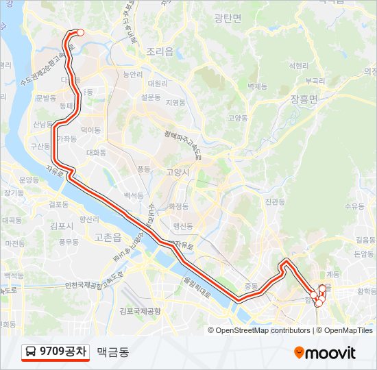 9709공차 bus Line Map